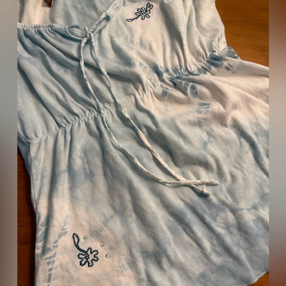 Embellished Pastel Fairy Coquette Top by Language LA Romantic Empire Waist ~ M - Picture 6 of 13